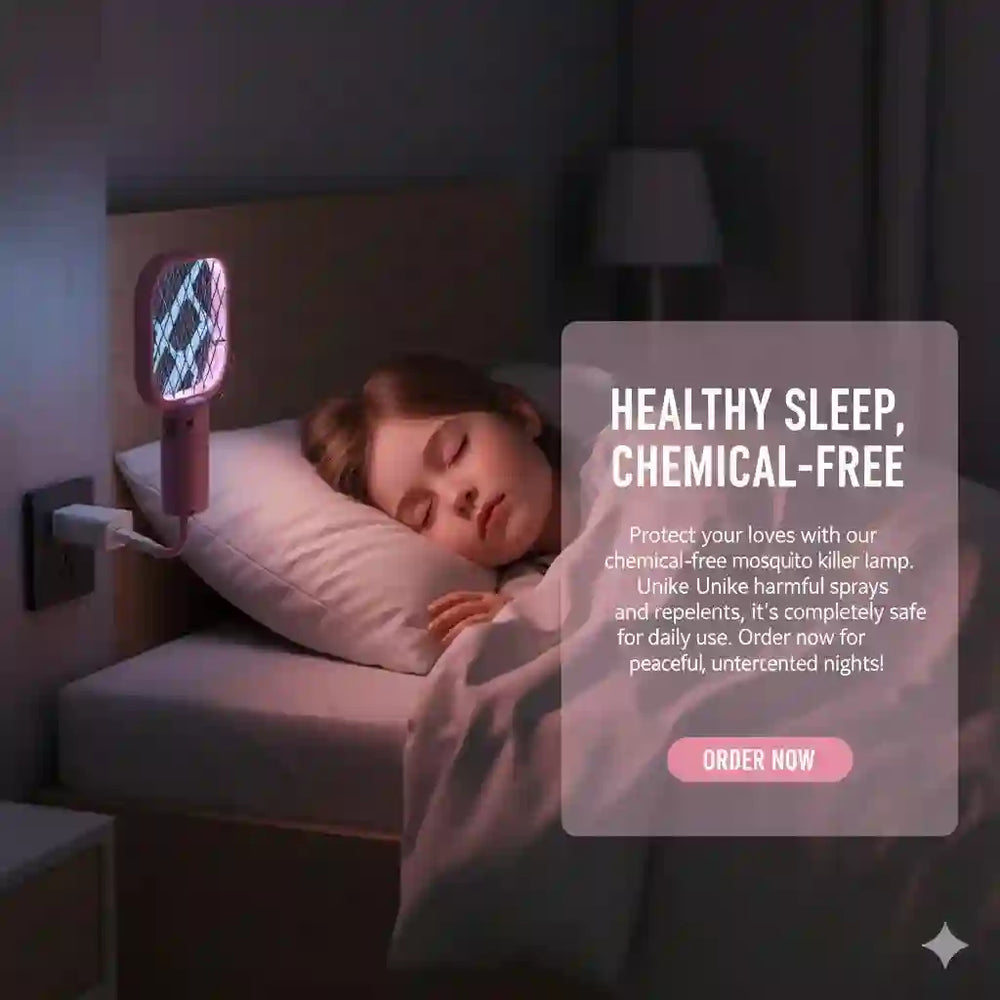 Electric Mosquito Killer Lamp Silent Safe Plug-in Black.