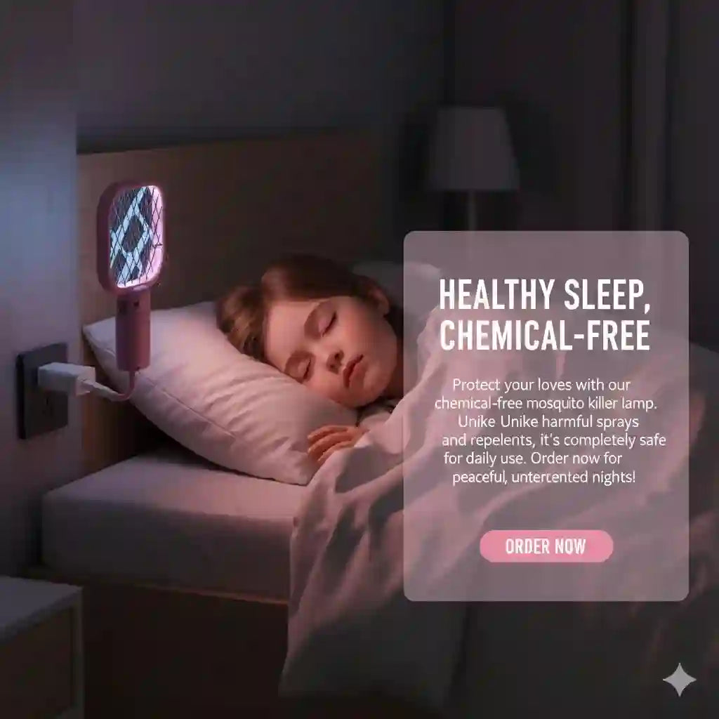 Electric Mosquito Killer Lamp Silent Safe Plug-in Black.