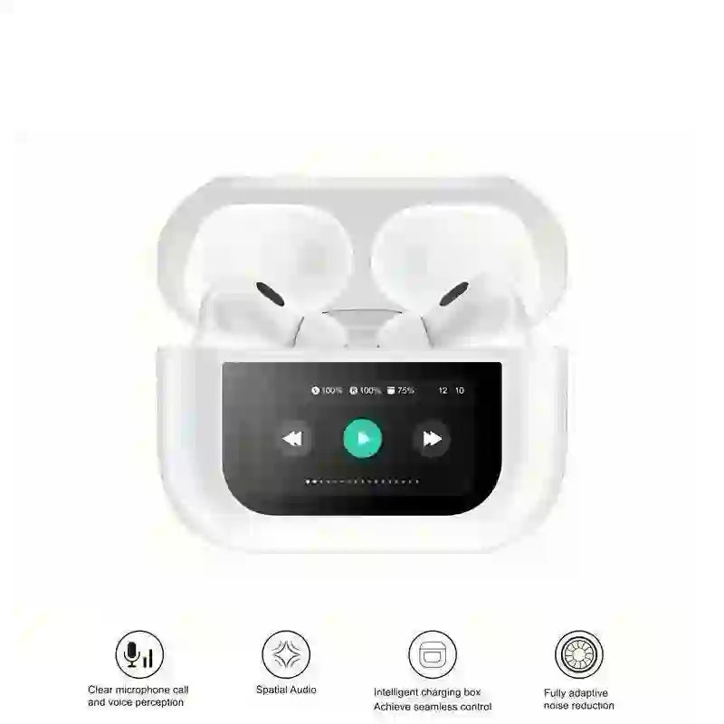 Wireless Bluetooth 5.2 Earbuds White Touch Screen Fast Charge