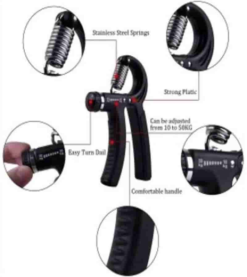 Adjustable Spring Hand Gripper Blue Black 60kg.