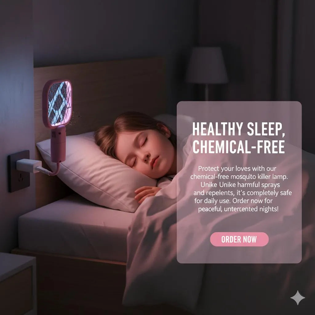 Electric Mosquito Killer Lamp Silent Safe Plug-in Black.
