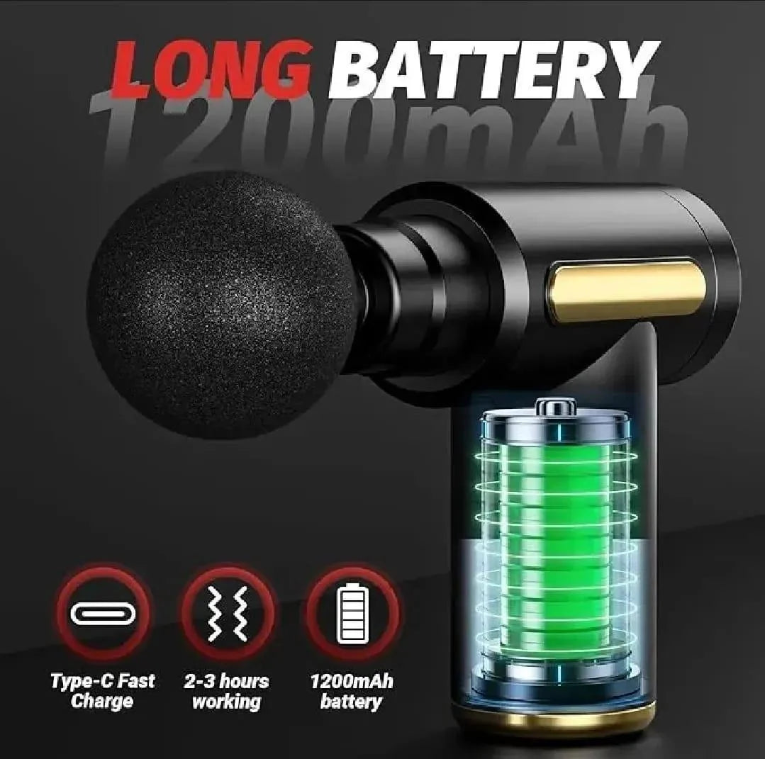 Mini Massager Gun Black USB Rechargeable