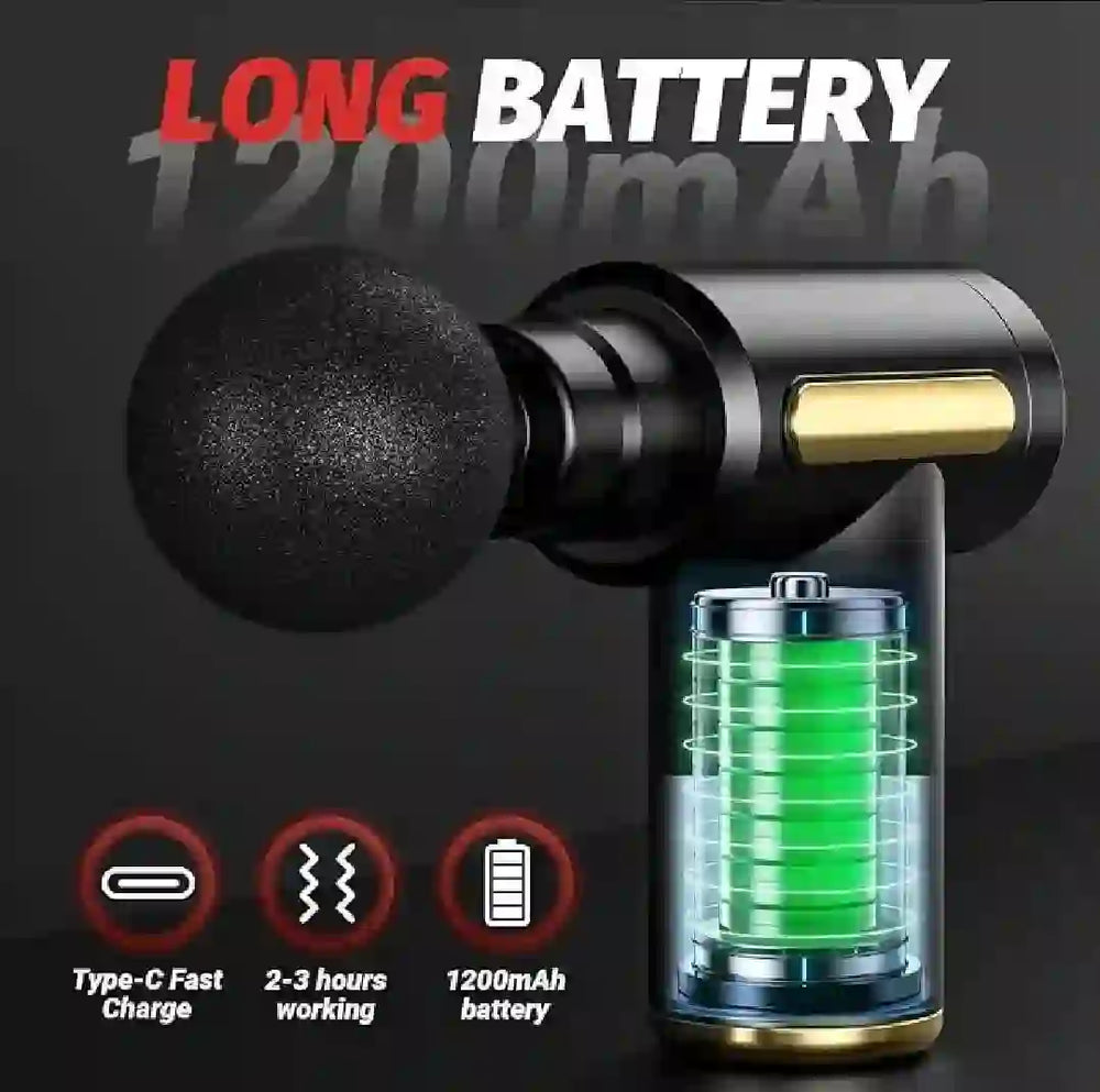 Mini Massager Gun Black USB Rechargeable