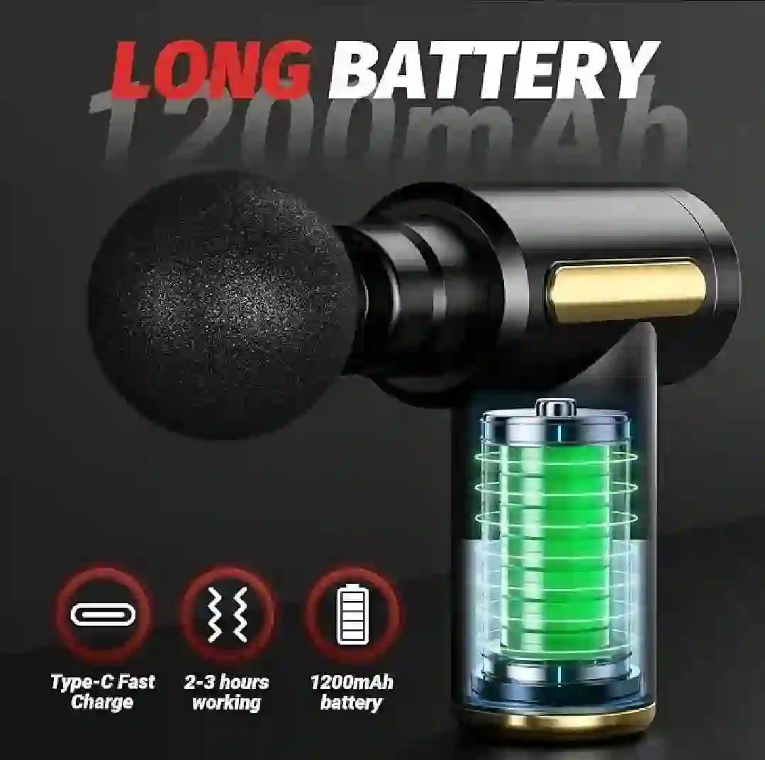 Mini Massager Gun Black USB Rechargeable