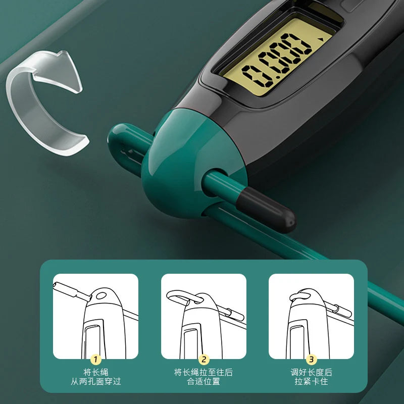 Electronic Timing Jump Rope for Women Fitness Training.