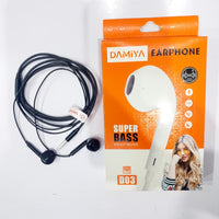 DAMIYA D02 Stereo Wired Earphones – HD Sound | Built-in Mic | 3.5mm | Gaming & Music