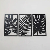 3D Wooden Wall Art Set Black White Laser Cut Modern Decor.