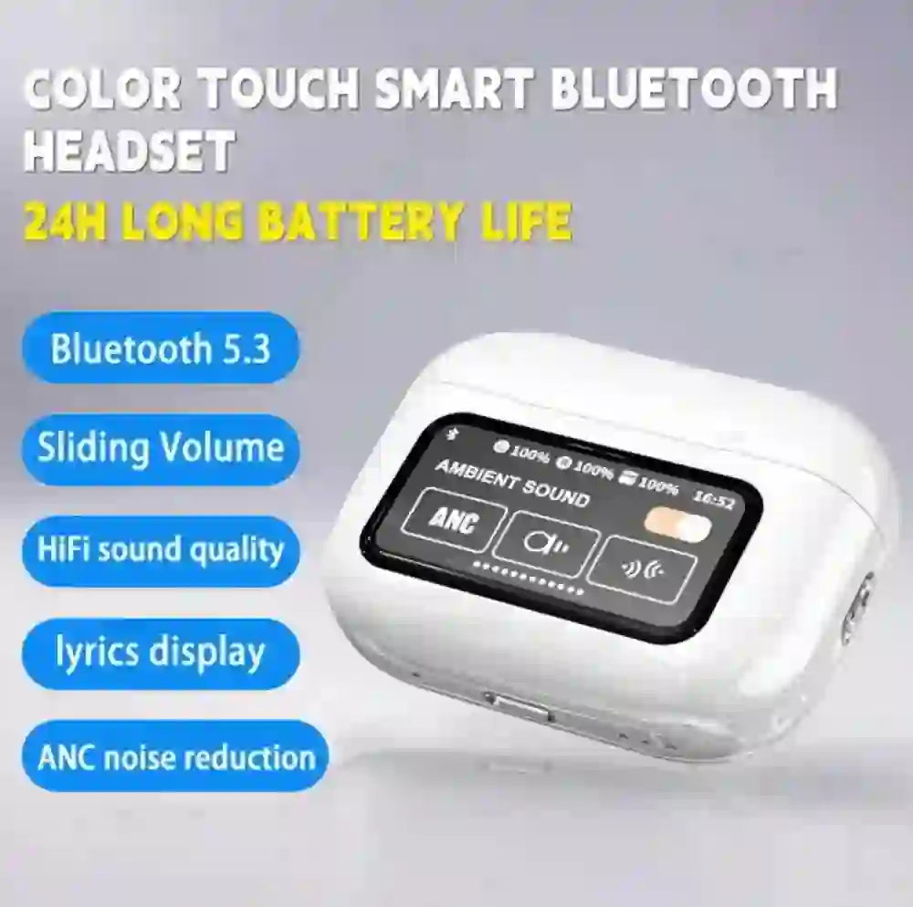 Wireless Bluetooth 5.2 Earbuds White Touch Screen Fast Charge