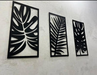 3D Wooden Wall Art Set Black White Laser Cut Modern Decor.