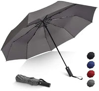 Compact Weather-Resistant Grey Black Umbrella 33cm.