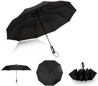 Compact Weather-Resistant Grey Black Umbrella 33cm.