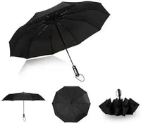 Compact Weather-Resistant Grey Black Umbrella 33cm.