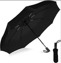 Compact Weather-Resistant Grey Black Umbrella 33cm.
