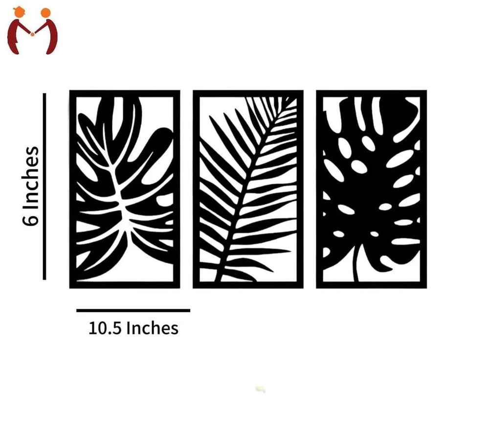3D Wooden Wall Art Set Black White Laser Cut Modern Decor.