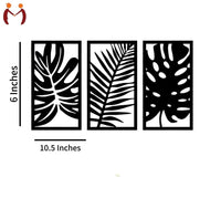 3D Wooden Wall Art Set Black White Laser Cut Modern Decor.