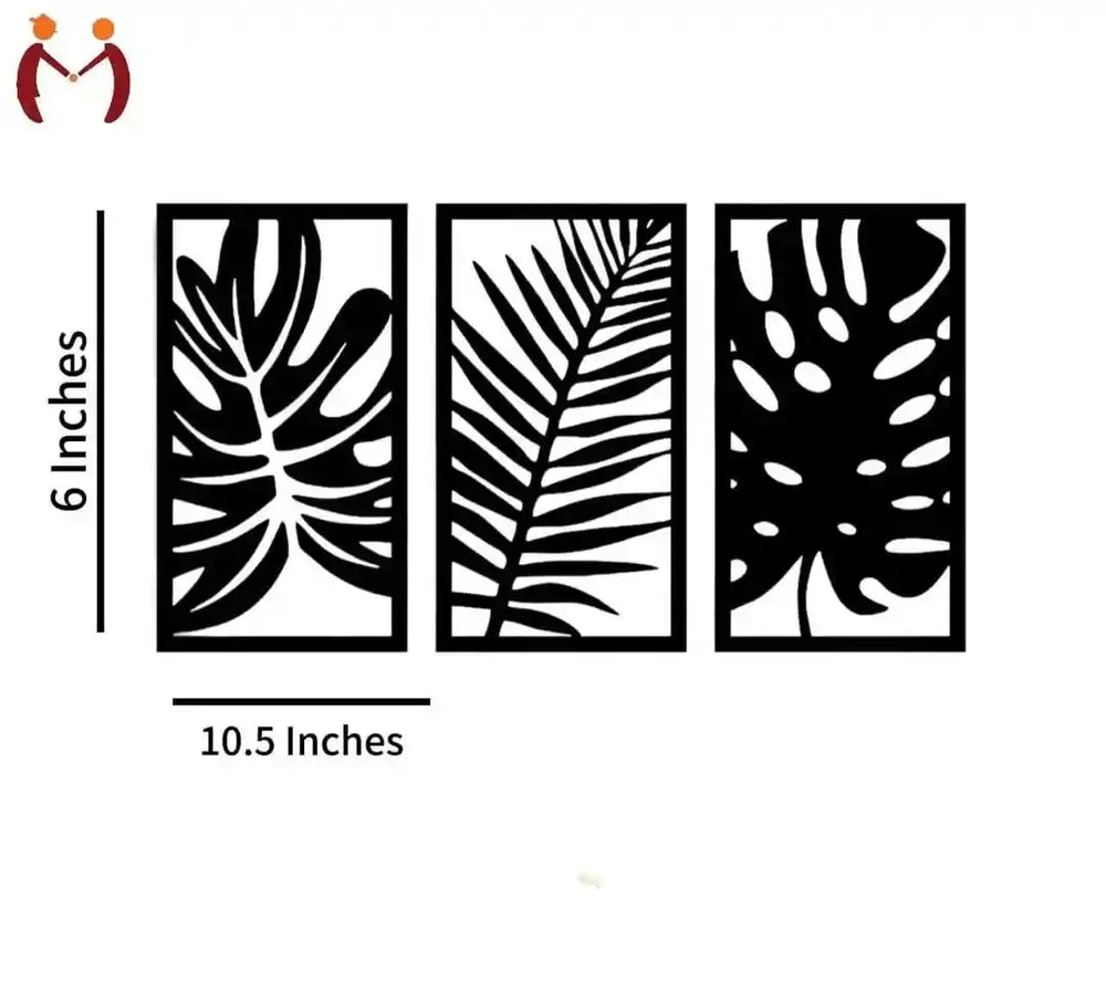 3D Wooden Wall Art Set Black White Laser Cut Modern Decor.