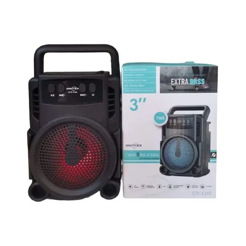 3" Bluetooth Speaker Black Blue LED Grille