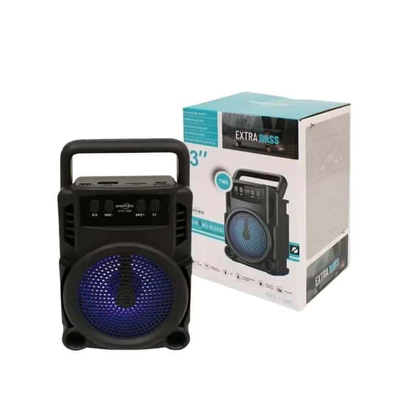 3" Bluetooth Speaker Black Blue LED Grille