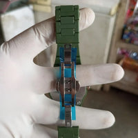 Olive Green Carbon Fiber Tactical Watch 45mm.