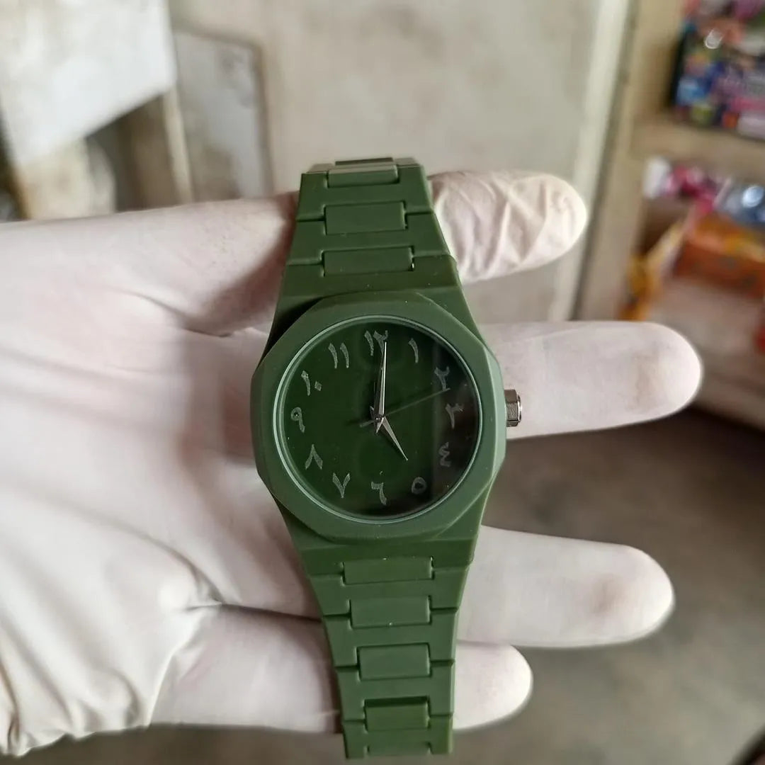 Olive Green Carbon Fiber Tactical Watch 45mm.